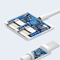 Pikkukuva 4 / 5: USB-C-sovitin - AVIZAR - Uros-kaksoisnaaras - Lataus ja ääni - Kompakti muotoilu - Plug and Play