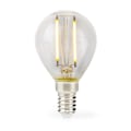Miniatyrbild 2 av 3: Ampull LED E14 Retro Stil Filament G45 Energibesparande 2W Nedis Transparent Vit