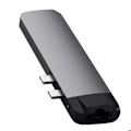 Miniatyrbillede 2 af 6: Hub USB C dual til MacBook HDMI 2 USB USB C Ethernet Micro-SD Satechi Grå