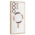 Miniatyrbild 2 av 5: MagSafe fodral för Samsung S23 Ultra kameraskydd Transparent / Guld Gul