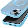 Pikkukuva 2 / 6: MagSafe-kuori iPhone 15 Plus ja 14 Plus, matta frosted takapuoli, vaaleansininen reuna Blå