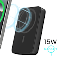 Miniatyrbild 3 av 5: Extern Batteri MagSafe 10000mAh – USB-C Port 20W och Fällbart Stöd Bwoo Svart Svart