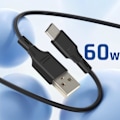 Miniatyrbillede 3 af 4: USB-C biloplader - BLUESTAR - Kompakt model - 20W Power Delivery - USB-C kabel 60W - Sort Svart
