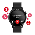 Miniatyrbillede 3 af 5: Bluetooth Vandafvisende Smartwatch IP67 Maxlife Sort Svart