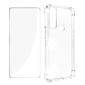 Miniatyrbillede 2 af 5: Etui og beskyttelsesfilm - AVIZAR - TCL 20R - Gennemsigtig silikone - 9H hærdet glas - 360° beskyttelse Vit