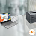 Miniatyrbild 4 av 4: USB-A 2.0 till USB-B 2.0-kabel - LINQ - 3m - Snabb överföring - Stabil anslutning - Grå