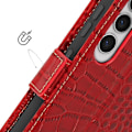 Pikkukuva 3 / 6: Nahkakotelo Samsung Galaxy S24 RFID-lompakkoon krokotiilikuvioinen punainen
