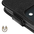 Pikkukuva 4 / 5: iPhone 15 -kotelo, pystysuora läppä ja musta korttipidike Svart