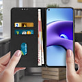 Miniatyrbillede 3 af 4: Etui - Xiaomi - Redmi Note 9T 5G - Beskyttelse - Kortholder - Video støtte - Sort Svart