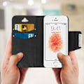 Miniatyrbild 3 av 4: Housse iPhone SE/5/5s - Avizar - Fodral Folio Plånbok - Ekologiskt läder - Svart - Stöd funktion Svart