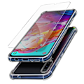 Miniatyrbillede 2 af 4: Beskyttelsespakke - AVIZAR - Galaxy A70 - Blødt etui - 9H hærdet glasfilm - 360° beskyttelse Klar vit