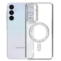 Pikkukuva 2 / 6: Timanttikotelo Samsung Galaxy A25 -puhelimelle - AVIZAR - hopea tekojalokivi ääriviivat - jäykkä - sekoitettu Grå