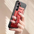 Pikkukuva 4 / 6: Samsung Galaxy S24 Plus Full Case - SUPCASE - Unicorn Beetle Pro - Punainen - Iskunkestävä - Jalusta Röd