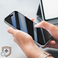 Miniatyrbillede 4 af 5: Skærmbeskytter - FORCE GLASS - iPhone 15 - Ubrudelig - Fleksibel - Antispion - Sort Transparent Svart