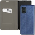 Miniatyrbillede 2 af 5: Etui til Motorola Moto G55 Klap Kortholder og Videostativ Blå Nat Blå