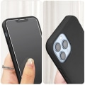 Miniatyrbillede 4 af 6: iPhone 13 Pro Max blødt sort etui og 9H gennemsigtigt hærdet glas Svart