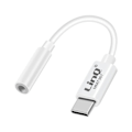Miniatyrbillede 1 af 5: USB C til 3,5 mm jack-lydadapter LinQ stemmestyring kompatibel hvid