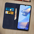 Miniatyrbillede 4 af 4: Étui Oppo A16 og A16s - AVIZAR - Folio Pung - Video Støttefunktion - Mørkeblå Midnattsblå