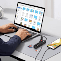 Miniatyrbillede 4 af 4: 5 i 1 USB-C Hub: 3 USB-porte, SD-kortlæser - Micro-SD LinQ Sort