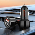Miniatyrbillede 4 af 5: Lader til bil - HAMMER - 30W - 2x USB - Quick Charge 3.0 - Mediatek Pump Express Svart