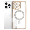 Miniatyrbillede 2 af 6: Coque Diamant til iPhone 16 Pro MagSafe Beskyttelse Kontur med Gyldne Rhinsten Gul