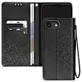 Pikkukuva 1 / 6: Ihana Mandala Kukka Kotelo iPhone 16, Lompakko Rannekkeella, Musta Svart