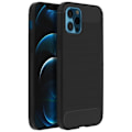 Miniatyrbillede 2 af 4: Coque - Apple - iPhone 12 Pro Max - Blød - Børstet Metal - Sort Kulstof Svart