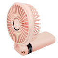 Miniatyrbild 4 av 5: Mini Bärbar Fläkt Justerbar 90° LED Display Rund Design LinQ Powder Pink