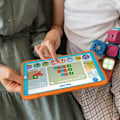 Pikkukuva 4 / 4: Iskunkestävä kotelo - AVIZAR - Galaxy Tab A7 Lite - Silikonigeeli - Jalustan tuki - Oranssi/sininen Orange / Blå