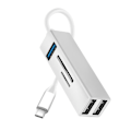 Pikkukuva 2 / 4: 5 in 1 USB-C-keskitin 3 x USB-porttia SD-micro-SD-kortinlukija hopea