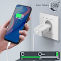Miniatyrbillede 4 af 4: USB Type C vægoplader Power Delivery 18W Hurtigopladning Akashi Hvid