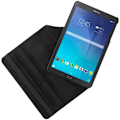 Miniatyrbillede 3 af 4: Hylster - Samsung - Galaxy Tab E 9.6'' - 360° roterende - Øko-læder prægning - Sort Svart