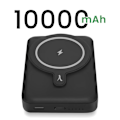 Pikkukuva 3 / 5: MagSafe 15W 10000mAh ulkoinen akku USB C 20W lähtö Akashi Musta Svart