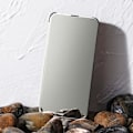 Miniatyrbild 4 av 6: Étui för Samsung Galaxy M55 Fällbar Spegel Clear View Ställning Silver Grå