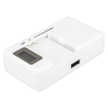 Miniatyrbillede 2 af 4: Universal Oplader - Hvid - LED-indikator - Genoplader 2 batterier - USB-indgang Vit