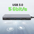 Miniatyrbillede 3 af 4: Hub adapter USB-C - Belkin - 4i1 - HDMI 4K - 2x USB 3.0 - Power Delivery 100W