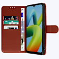 Miniatyrbillede 4 af 5: AVIZAR pung etui til Xiaomi Redmi A1 - Brun - Revnet udseende - Video support kastanj