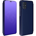 Miniatyrbild 1 av 4: Hölster för Samsung Galaxy A51 - AVIZAR - Klapp med spegeleffekt - Semihård - Videostöd - Mörkblå Nattblått