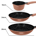 Pikkukuva 4 / 4: Keittiösetti 10 Osaa 3 Kattilaa/2 Paistinpannua/1 Kekomatti Soft-Touch Kahva Cheffinger Ruskea