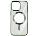 Pikkukuva 1 / 5: MagSafe kotelo iPhone 15 Prolle - AVIZAR - Silikoni - Kameran suojaus - Chrome Contour - Vihreä Grön