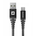 Pikkukuva 1 / 5: USB C -kaapeli - SWISSTEN - 1,5 m - 60 W Pikalataus - Aramidikuitu - Sotkeutumaton Svart