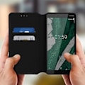 Miniatyrbillede 3 af 4: Housse - AVIZAR - Nokia 1 Plus - Folio Portefeuille Etui - Øko-læder - Sort Svart