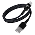 Miniatyrbillede 1 af 5: USB-A til USB-C kabel - BigBen - 1.2m - FastCharge 15W - 3A - Vævet nylon sort