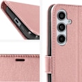Pikkukuva 4 / 5: Lompakkokotelo Samsung A55:lle - MAYAXESS - Samppanjanpunainen - Jalusta ja rannehihnatoiminto Rosa