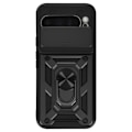 Miniatyrbillede 1 af 5: Coque til Google Pixel 9 Pro XL med ringefunktion og glidende kameradæksel Mayaxess Sort Svart