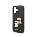 Miniatyrbillede 1 af 5: Coque til iPhone 16 Plus Design Saffiano Karl og Choupette Karl Lagerfeld Sort Svart