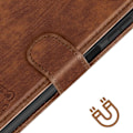 Pikkukuva 4 / 6: Tiger Case for Samsung A25 5G - AVIZAR - Video Support Wallet - Ruskea - Puolijäykkä kuori - Sileä kastanj