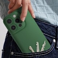 Miniatyrbillede 3 af 6: Etui - AVIZAR - iPhone 15 Pro - Blød silikone - Forstærket kamerakantbeskyttelse - Grøn Grön