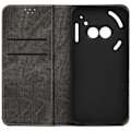 Pikkukuva 2 / 5: Kotelo Nothing Phone 2a Denim Texture -lompakko ja teline musta Svart