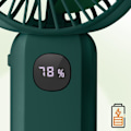 Miniatyrbillede 4 af 5: Mini Silent Portable Fan LED Display og integreret Lampe LinQ Green Grön